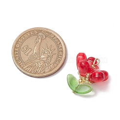 Подвески из латунного стекла с цветами&nbsp;PALLOY-MZ00630-05