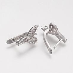 Серьги-кольца из латуни с микропаве из кубического циркония с застежкой сзади ZIRC-F052-08P