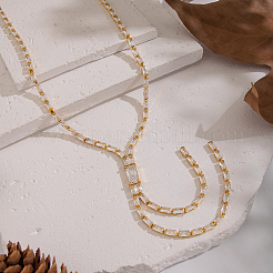 Теннисная цепочка Y для женщин из нержавеющей стали с блестящими прозрачными кубическими циркониями MI6992