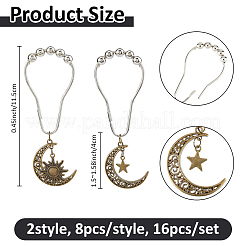 16 шт. 2 стильных железных кольца для занавески для душа для ванной комнаты HJEW-FH00117