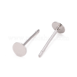 Фурнитура для сережек-гвоздиков из стерлингового серебра с родиевым покрытием STER-A003-80