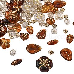 100шт набор из золотистых металлических акриловых бусин&nbsp;OACR-SC0002-44