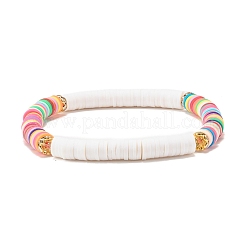 Set di bracciali elastici fatti a mano in argilla polimerica con perline heishi&nbsp;BJEW-JB07516