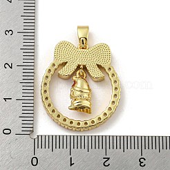 Colgantes de circonita cúbica micro pavé de latón navideño&nbsp;KK-H468-01E-02G