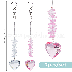 2 pezzo di ornamenti in vetro da appendere&nbsp;HJEW-FH00222
