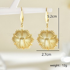 Элегантные серьги-подвески с цветочной текстурой из нержавеющей стали 201 MR0625