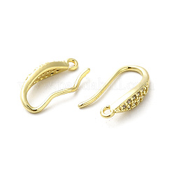 Ganci per orecchini in ottone con zirconi cubici trasparenti&nbsp;ZIRC-R112-02G