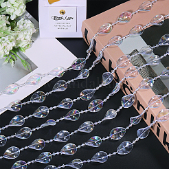 Цепочки из акриловых бусин CHAC-WH0001-06