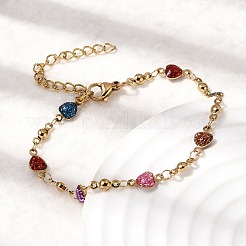 Bracelets en acier inoxydable 304 et résine pour femmes&nbsp;BJEW-D452-01G