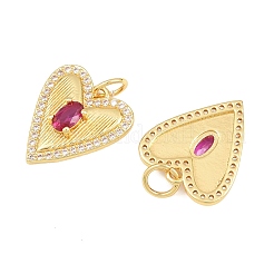 Pendenti in ottone micro pavé di zirconi rossi viola medio&nbsp;CU-CBAB3AD-09G-02
