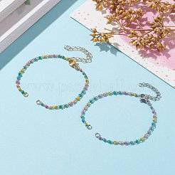 304 catene intrecciate in acciaio inox smaltate per bracciali&nbsp;AJEW-JB00888