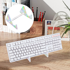プラチナメッキの鉄製サポートを備えた 1 段アクリル キーボード ディスプレイ スタンド  カラフル  13.5x16x8.5cm&nbsp;ODIS-WH20015-06A-03