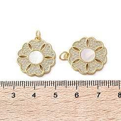 Pendentifs avec zircon cubiques à micro-pavés en laiton&nbsp;KK-U070-17A-G