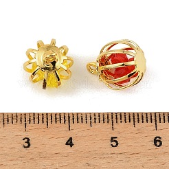 Anhänger aus Eisen und Glasperlenkäfig&nbsp;IFIN-N014-01G
