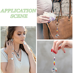 Плоский круглый латунный брелок с древом жизни KEYC-AB00077