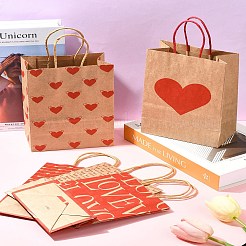 12 шт. 5 стиля бумажных пакетов с принтом в виде сердец ко Дню святого Валентина CARB-FS0001-07