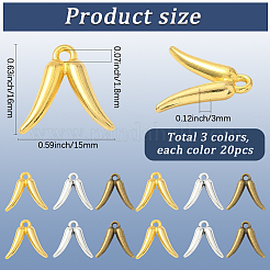 60 шт. 3 цвета подвески из сплава в тибетском стиле&nbsp;FIND-SC0019-37