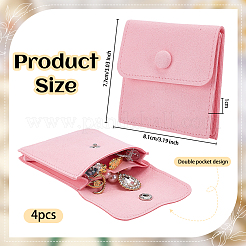 Pochettes à rabat en microfibre pour bijoux&nbsp;ABAG-WH0032-121D