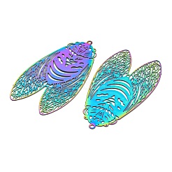 Ионное покрытие (ip) 201 нержавеющая сталь травленый металл украшения большие подвески&nbsp;STAS-G328-04RC