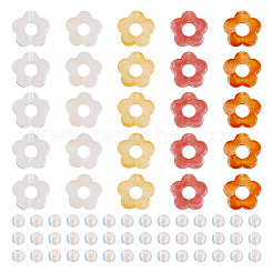 100шт 5 цвета прозрачные акриловые бусины&nbsp;MACR-TA0002-58