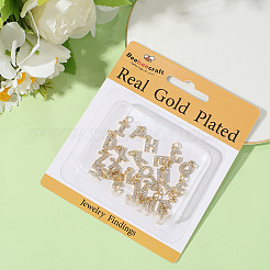 26 шт. 26 стиля настоящих 18-каратного позолоченных латунных подвесок с микропаве из прозрачных кубических цирконий KK-BBC0018-09