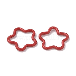 焼き付け塗装鉄リンクリング  ハンマーオープンリング  スター  レッド  16x16.5x1.5mm  内径：11x13.5mm&nbsp;IFIN-WH0085-12F