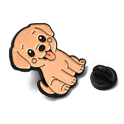 ラブラドールのエナメルピン  バックパック用合金ラペルピンバック  ビスク  30.5x24mm&nbsp;JEWB-I055-04EB-10