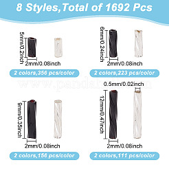1692 шт. 8 вида стеклянных витых бусин SEED-GO0001-05A