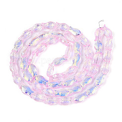 Прозрачность гальванизированные стеклянные бусины нити GLAA-T023-40A-06