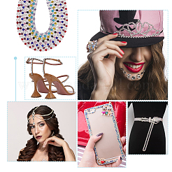 16 ярд 8-х цветных железных цепочек со стразами&nbsp;CH-NB0001-03