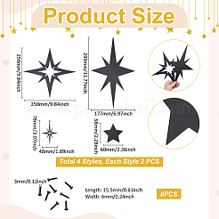 8 Stück Eisenstern zur Wandmontage&nbsp;DIY-WH0678-94A