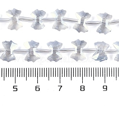 電気メッキガラスビーズセット  半分メッキ  蝶結び  アクア  7x10x3mm  穴：1mm  約48個/連  19.69''（50センチメートル）&nbsp;EGLA-B007-03A-PC01