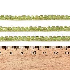 Natürlichen Peridot Perlen Stränge&nbsp;G-K376-D03-4x4mm