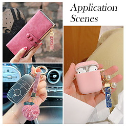 12 шт. 4-цветная фурнитура для брелока из сплава со стразами&nbsp;FIND-BT0001-38A