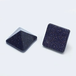 合成ブルーゴールドストーン青金砂石カボション  ピラミッド  20x20x12~13mm  対角長さ：26mm&nbsp;G-G759-Y16