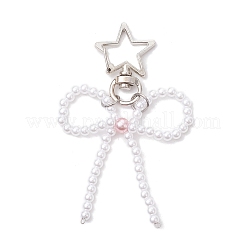 3 шт. 3-цветные подвески-банты из АБС-пластика с имитацией жемчуга и бусинами для украшения HJEW-JM02992