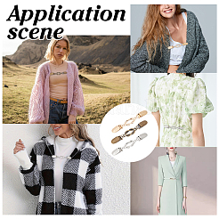 6 шт. 3-цветные зажимы для кардигана из цинкового сплава&nbsp;AJEW-ME0002-20