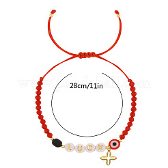 Браслеты из бисера и бусин со словом «счастливые очки» ZN1507-1