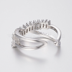 Латунные микро проложить пальцев кольца кубического циркония RJEW-H122-01P-17mm