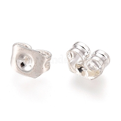 304ステンレススチール製イヤーナット  スタッド イヤリングのフリクション イヤリング バック  銀  5x3.5x2.5mm  穴：0.8mm&nbsp;X-STAS-P099-03S-02