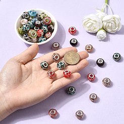 Handgefertigte Goldsand Bunte Malerei Europäischen großes Loch Rondell Perlen&nbsp;LPDL-M005-M