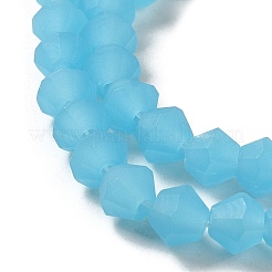 Brins de perles en verre dépoli imitation jade&nbsp;EGLA-A039-J4mm-MD03