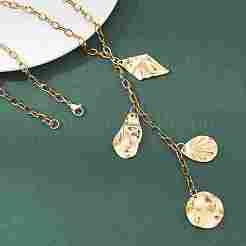 Женские ожерелья с геометрическими кисточками из нержавеющей стали 201 и цепочкой из нержавеющей стали 304 NJEW-JN05593