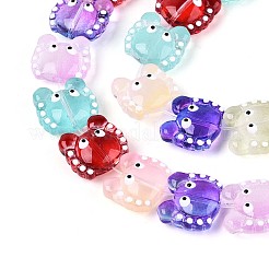 Полуобожжённые окрашенные прозрачные стеклянные эмалевые бусины GLAA-N061-02