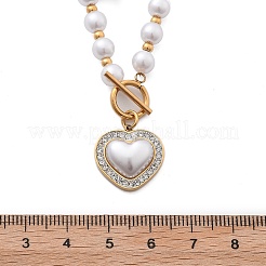 Ионное покрытие (ip) 304 нержавеющая сталь кристалл горный хрусталь сердце кулон ожерелье&nbsp;NJEW-P320-20G