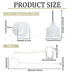 Benecrea 36 компл. 6 цвета железный сменный колпачок для иглы&nbsp;FIND-BC0003-99
