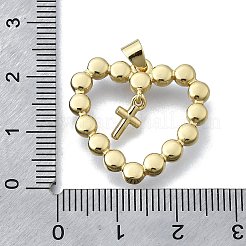 Сердце с крестом латунные подвески KK-V010-19G