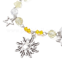 Стекло вышитый бисером браслеты BJEW-JB11610-02