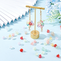 560 шт. 8-цветные 6-лепестковые акриловые колпачки для бусин с имитацией желе OACR-DC0001-05