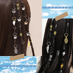 120 шт. 12 стиля дреды из сплава и железа украшения для волос кольца&nbsp;OHAR-SC0001-18B